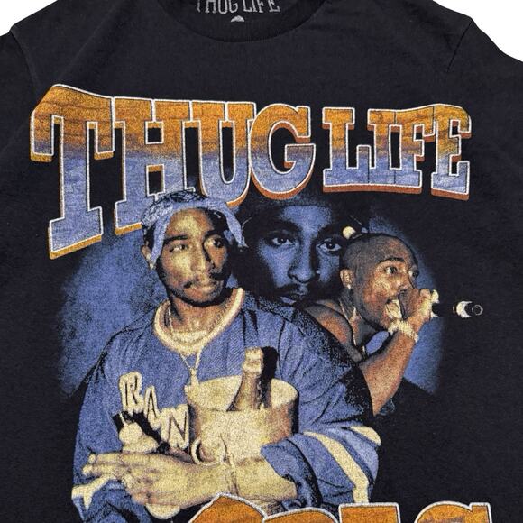 Thug Life 2 Pac Graphic Rap Tee T Shirt Men's S Hip Hop - Picture 2 of 6